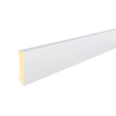 Плинтус напольный Деревянный Белый Снег 80*16*2400 мм