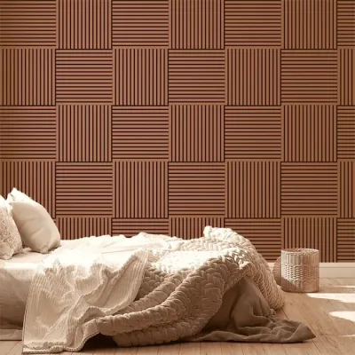 Панель стеновая МДФ на войлочной основе Stella Comfort De Luxe Terracotta 600х600х9
