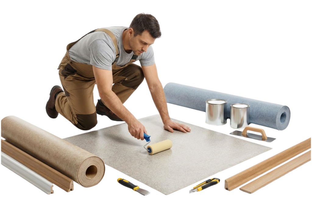 Укладка линолеума под ключ