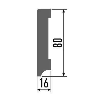 Плинтус напольный Деревянный Белый Снег 80*16*2400 мм