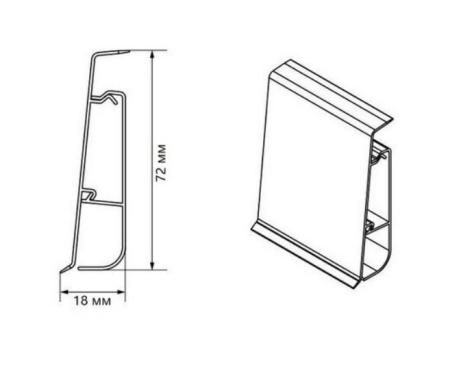 Плинтус Tera 7,2x1,8x220